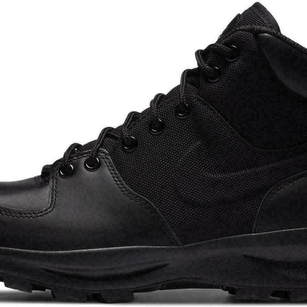 Nike Manoa Water Resistant Leather Boots Triple Black 456975-001 Mens - Picture 5 of 7